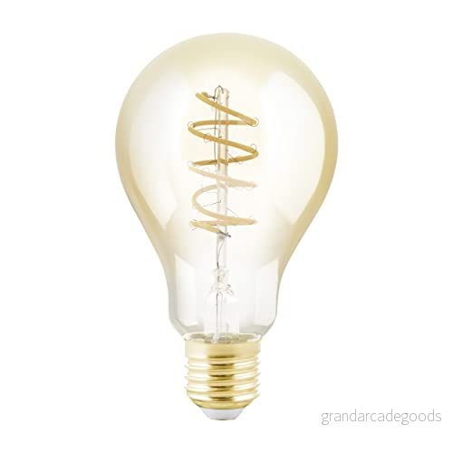 EGLO LED E27 lampa dimbar, vintage glödlampa bärnsten, spiral 4 watt (motsvarande 24 watt), 245 lumen, varmvit, 2200 Kelvin, LED-lampa A75, Ø 7,5 cm 9002759118754