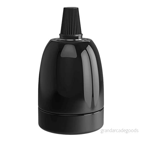 Calex 60 W 250 V E27 keramisk lamphållare, 47 mm diameter, svart 8712879141327