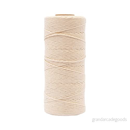 Vaessen Creative 11305 01 makramégarn naturel, 2 mm x 200 m, 100% bomull, finns i olika färger, gör det själv, hantverk av dekoration som blomkorg, vägghängning, vindljus, drömfångare, 100 m 8716052239382