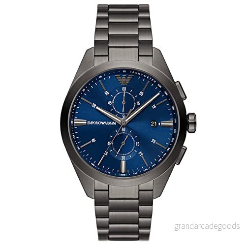 Emporio Armani klocka för män, kronogravrörelse, 43 mm rostfritt stålfodral med stålrem, AR11481 4064092141900