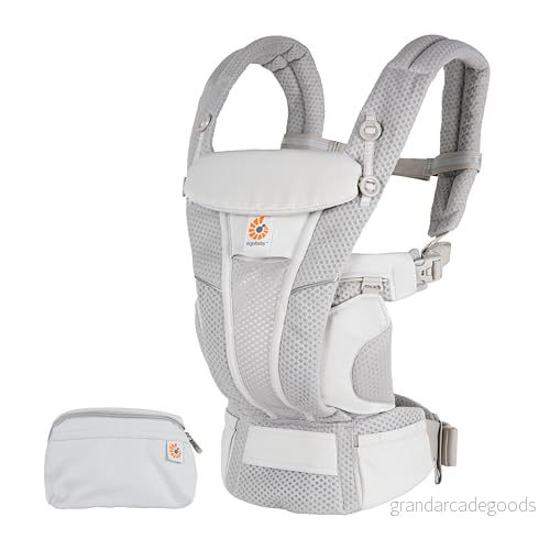 Ergobaby Omni Breeze Bärsele för nyfödda från födsel till 20 kg, 4 positioner SoftFlex Mesh Ergonomisk babybula Ryggsele baby baby, Pearl Grey 1220000203631
