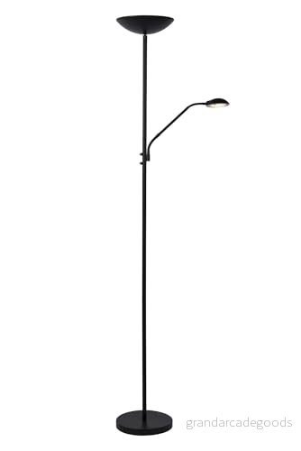 Lucide Zenith LED uplight golvlampa med läslampa, svart 5411212193896