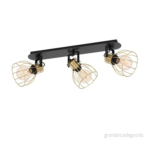 EGLO Sambatello taklampa 3 lampor svart/guld 9008606243655