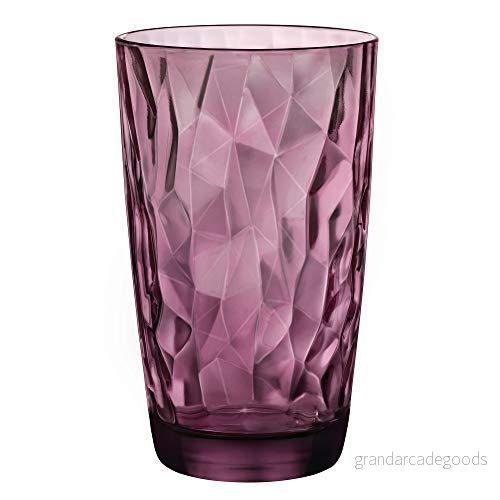 Bormioli Rocco Diamond Cooler Rock Purple Bicchiere 47 cl Set 6 Pz in Vetro Colorato Viola 8004360065541