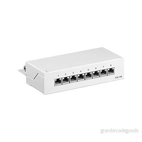 Cat 6a patchpanel mini/kontor, 8 portar, vit 4040849620676
