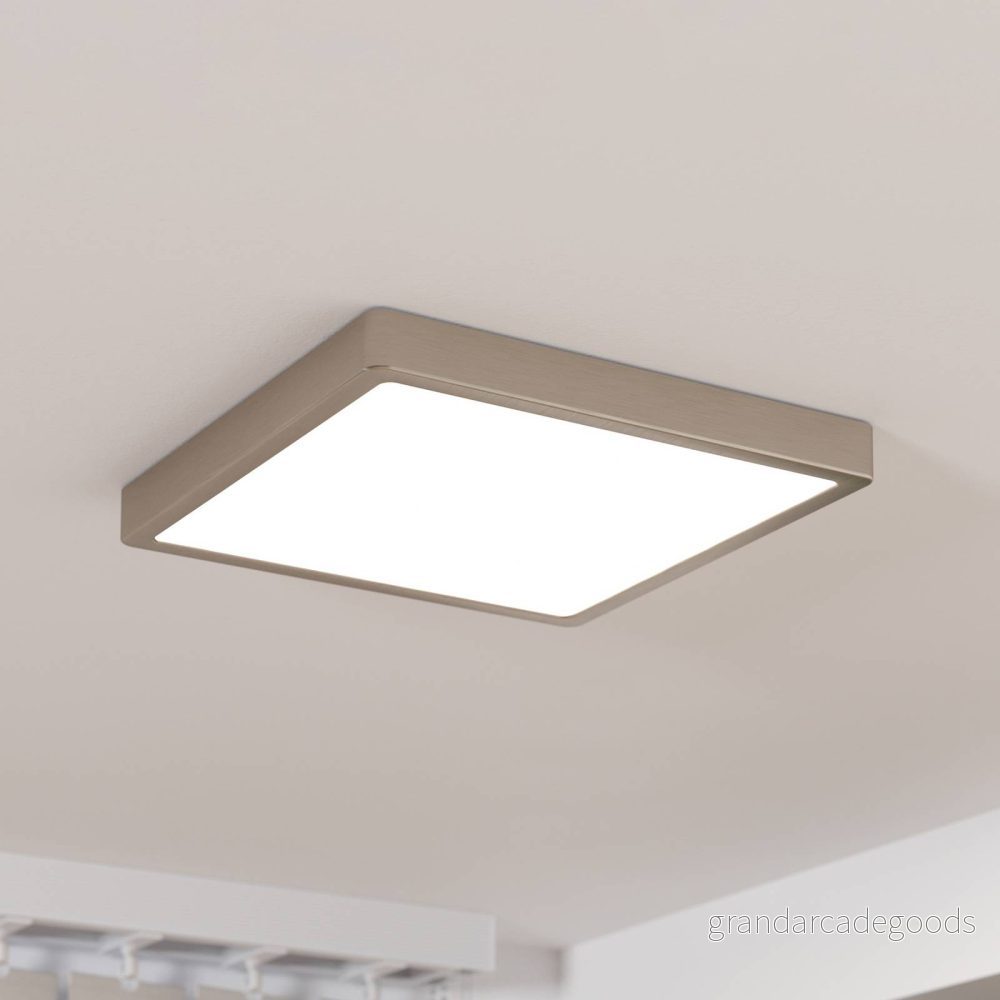 EGLO LED panel för utanpåliggande montering Fueva 5 IP20 830 nickel 28,5x28,5cm 9008606244942