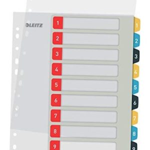 Leitz Cosy A4 Register för Utskrift 1 10, Rejäl och Slitstark, Flerfärgad, Serien, 12470000 4002432125111 Leitz Cosy A4 Register för Utskrift 1 10, Rejäl och Slitstark, Flerfärgad, Serien, 12470000 4002432125111