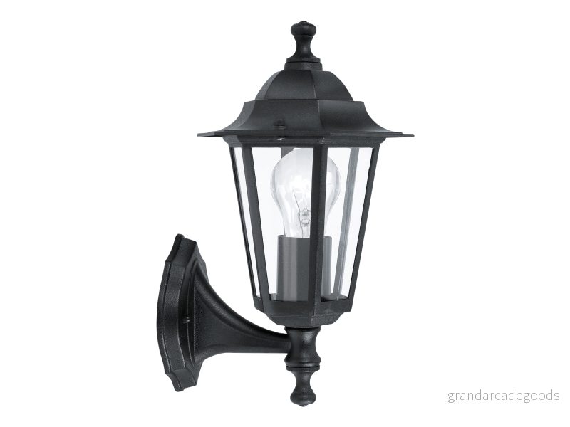 EGLO Laterna 4 - Utomhusvägglampa - 1-flammig - Aluminium och Glas - Svart - E27-sockel - IP44 9002759224684