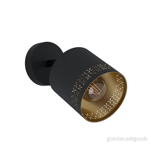 EGLO Väggspot Esteperra, Svart/Guld, 1 lampa 9002759992767