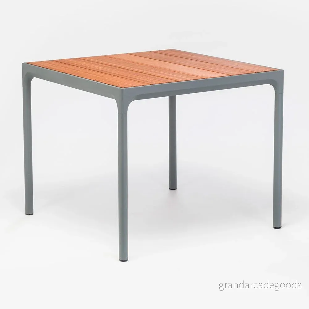 HOUE FOUR Table Trädgårdsbord Grey/Bamboo 90x90 H74 x W90 D90 cm 5714098007241