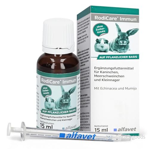 alfavet RodiCare Immun, immunförstärkning för kanin, marsvin och små gnagare, tilläggsfoder, 15 ml, doseringsspruta 4260215712341