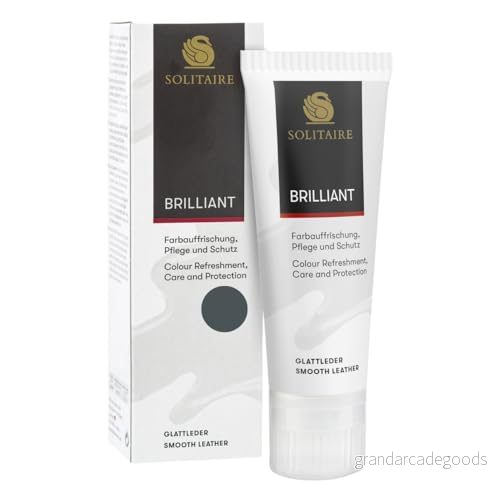 SOLITAIRE Brilliant läderkräm med svampapplicering, slätt läder, färguppdatering, intensiv vård, lädervårdskor, väskor, kläder, 75 ml 4006103106270