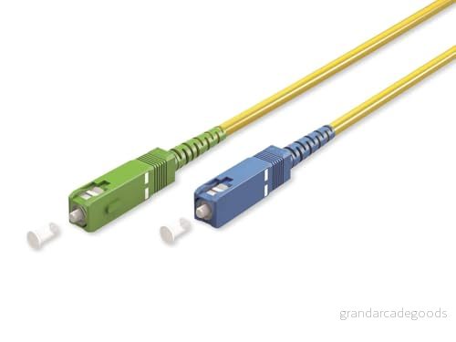 goobay 59659 fiberoptisk kabel (FTTH)/singelläge (OS2) simplex/SC APC (8) hane till SC UPC hane/fiberoptisk kabel/2 meter 4040849596599