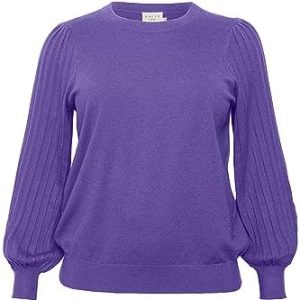 Kaffe Curve Plus size pullover avslappnad passform långa ärmar Crew Neck, Heliotrope 5715296665134