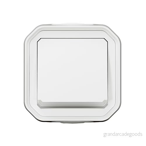 LEGRAND, Plexo ny insats, tryckknapp, 10 A, plug in terminaler (SL), IP55 IK08, med kontrollfunktion, färg: Ultravit, 069823L 3414971883345