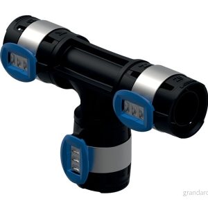 T Rör 40mm 3Muff Sv/St Flowfit 4025416609544 T Rör 40mm 3Muff Sv/St Flowfit 4025416609544