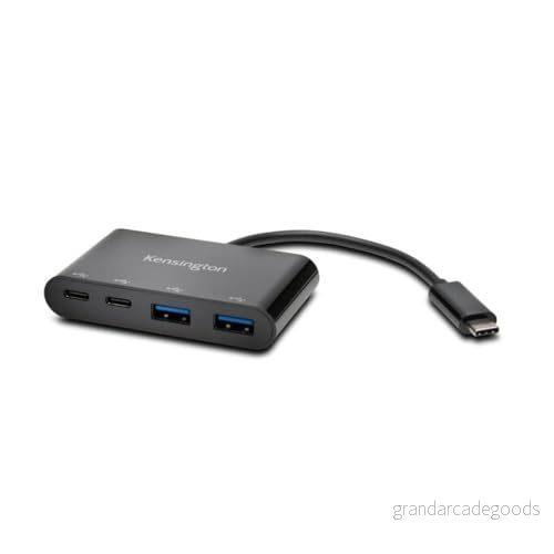 Kensington USB C hub med 4 portar, upp till 5 Gbps, Plug and Play installation, för Dell, Windows, Macbook, adapter, K39124EU 5028252591539