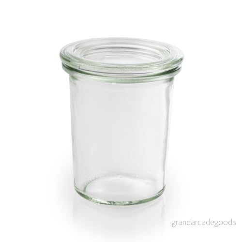 APS 12 Original WECK burkar 160 ml med lock, Ø 6 cm, H: 8 miniform glaslock, konserveringsburk, dekorativ burk, dessertburk, förvaringsburk, diskmaskinssäker 4004133823143