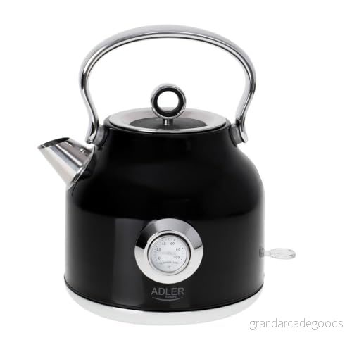 Adler AD 1346 elektrisk vattenkokare svart med termometer 1,7 l STRIX 5903887808644