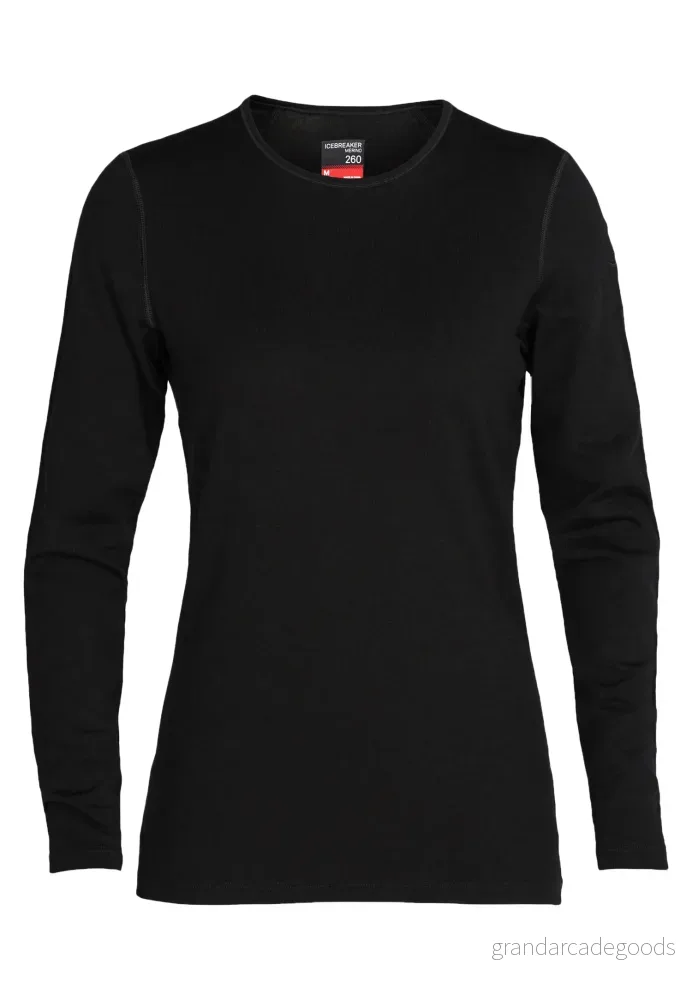 icebreaker W 260 TECH LS Crewe Undertröja Black, Storlek: Medium, Black 9420058530631