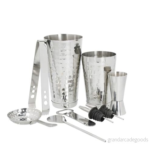 BarCraft Cocktailkit, 8 Delar, Rostfritt Stål, Silvereffekt, BCBARSET8PC 5057982073459