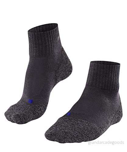 FALKE herr Vandringsstrumpor TK2 Explore Cool Short M Sso lyocell funktionsgarn tjock anti-blåsor 1 par, Grå Asphalt Melange 3180, 42-43 4067112995408