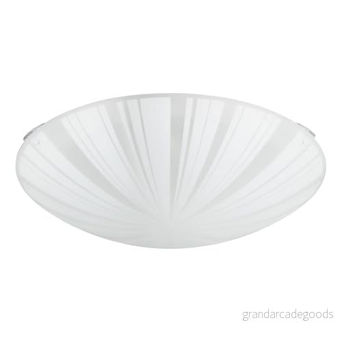 Eglo Mars 1, 1 glödlampa vägglampa, taklampa av stål, färg: vit, glas: vit satinerad motiv strålar, fattning: E27 9002759892395 Eglo Mars 1, 1 glödlampa vägglampa, taklampa av stål, färg: vit, glas: vit satinerad motiv strålar, fattning: E27 9002759892395