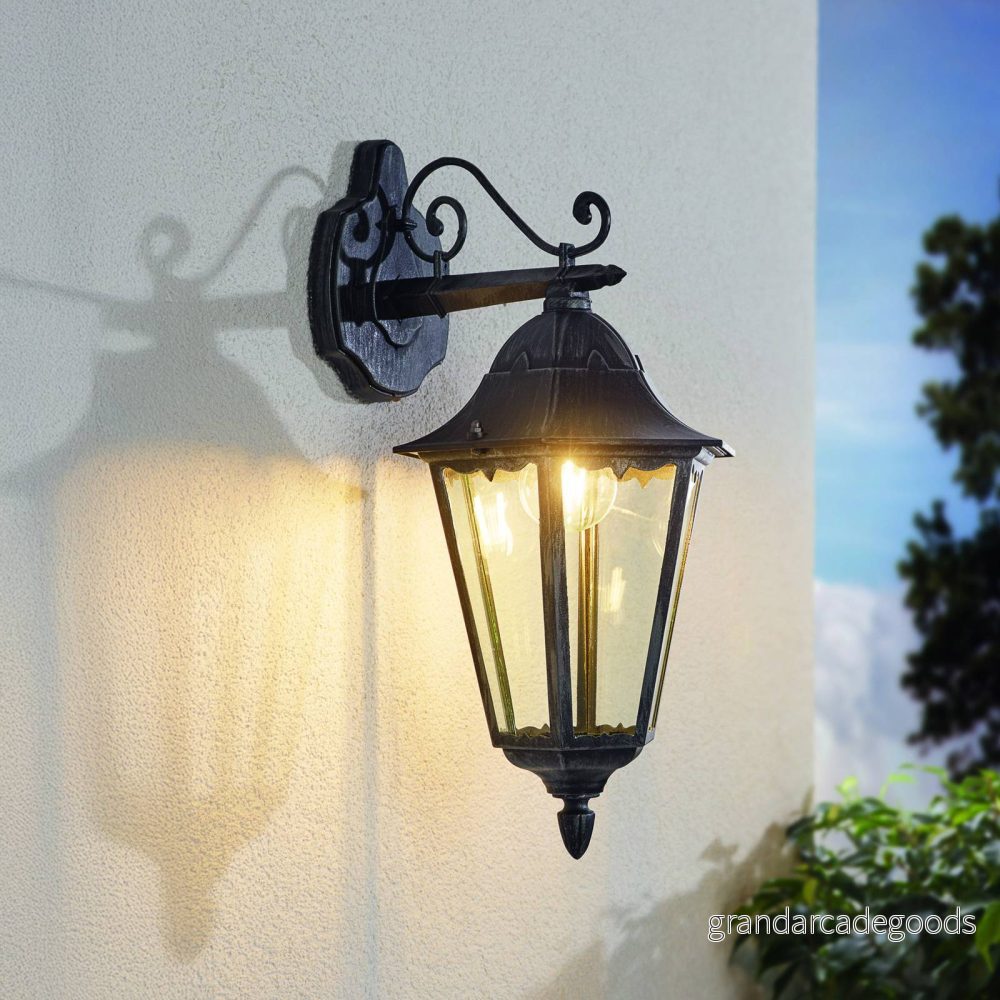 Eglo Navedo Nedåtriktad Vägglampa Utomhus Svart/Silverpatina 9002759934569