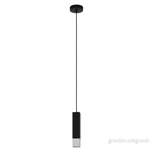 EGLO LED hängande lampa Butrano, 1-glödlampa pendelbelysning minimalistisk, belysning av metall i svart, silver, matbordslampa, vardagsrumslampa varm vit, GU10-uttag 9002759996970