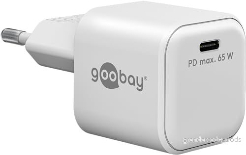 goobay USB C PD snabbladdare (65W)/snabb laddare/USB laddare för Samsung, iPhone, iPad, MacBook laddningsadapter strömkontakt, strömförsörjning laddningskabel/vit 65370 4040849653704