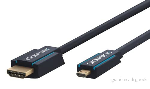 Clicktronic 70328 Casual Micro HDMI adapterkabel med Ethernet, 2 m längd 4040849703287