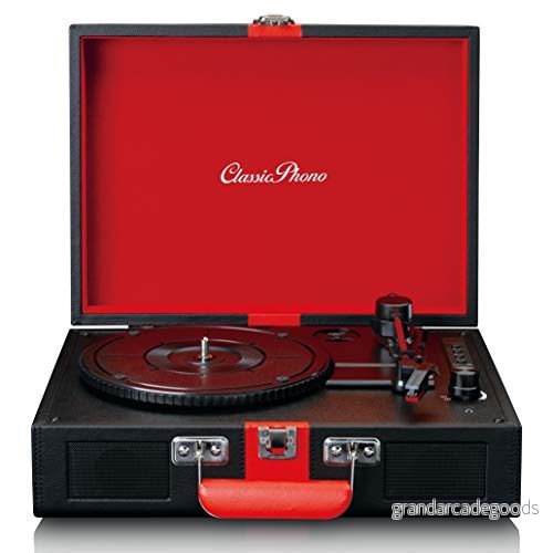 Lenco Classic Phono Skivspelare, Svart, Röd, 38,2 x 34,5 15 cm 8711902044888