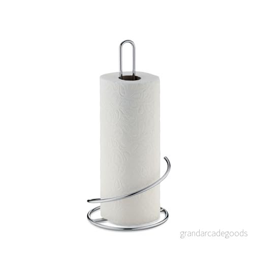 Kela 12238 Hushållspappershållare, 33 cm höjd, förkromad metall, Caro 4025457122385