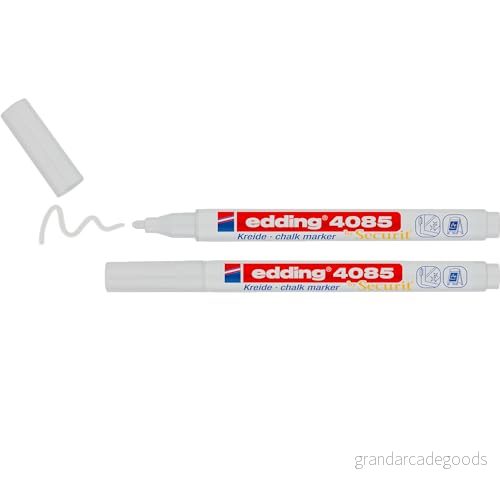 edding 4085 kolmarker vit 2 kolpennor rund spets 12 mm vattenlöslig penna med tunn för krittalvor, fönster, glas, speglar flytande kolmärkpennor opak täckning 4057305037176