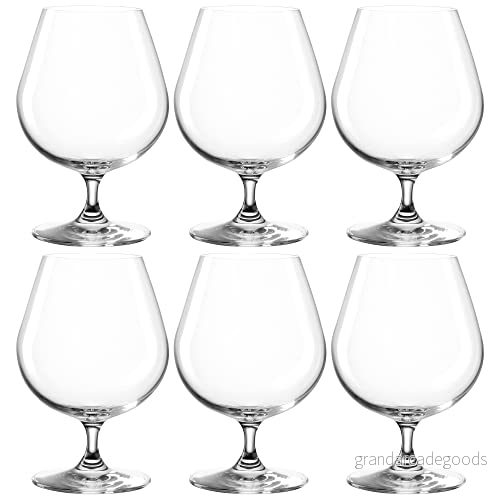 LEONARDO HOME Cognacswivel Ciao+, konjak klassisk stil, vinbrandsglas med 400 ml kapacitet, 6 delar, 061454, klar, stycken (1 pack), 4045037614543