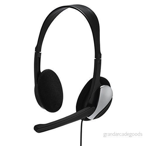 Hama PC headset HS P100, ultralätt on ear stereo med mikrofon, volymkontroll på sladden, 2 m kabellängd, x 3,5 mm uttag, svart 4047443303554