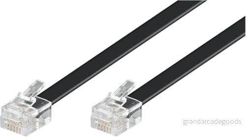 Goobay 50322 modulär anslutningskabel 6 meter, svart RJ12 kontakt (6P6C) till 4040849503221
