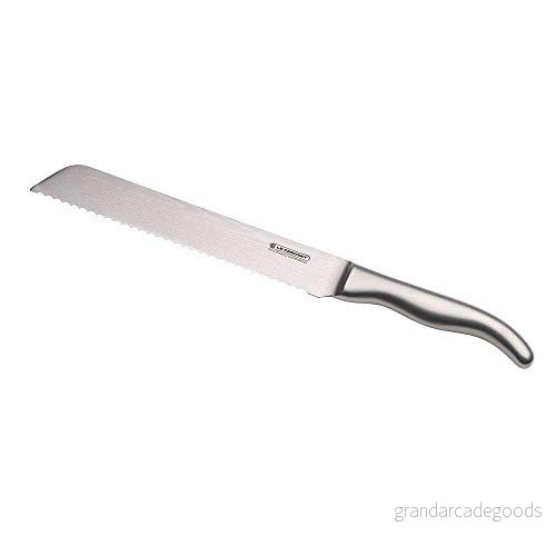 Le Creuset Brödkniv, 20 cm 18/8 damaskstålblad med tandad kant, handtag i rostfritt stål, silver 630870147446