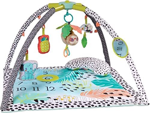 Infantino Milestones & Memories Twist and Fold Gym Collapsible 4 in 1 Play Mat Stimulating, with Modes Additional Sensory Toys for Infants Toddlers, Multicoloured 773554130072