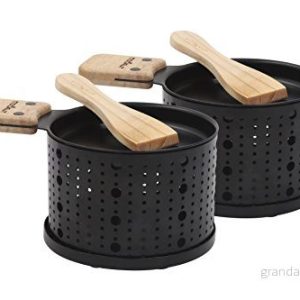 COOKUT LUMI raclettegrill ljusfonduer snabb uppvärmning chokladfondue, ostfondue, raclette, walesisk rarebit träspatel ingår set med 2 svart 3760195166000 COOKUT LUMI raclettegrill ljusfonduer snabb uppvärmning chokladfondue, ostfondue, raclette, walesisk rarebit träspatel ingår set med 2 svart 3760195166000