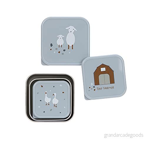 Casual Snackslåda 3 pack rostfritt stål stycken Tiny Farmers blue 4042183425658