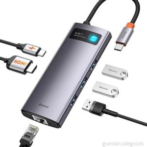 Baseus USB C 6 i 1 hubb, 3xUSB 3.0, HDMI, 100W PD och nätverk 6953156204645