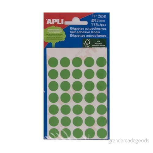 Apli 708633 etiketter 13 x mm, 5 blad, grön 8410782020585