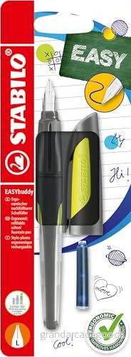 Ergonomisk Skolreservoarpenna STABILO EASYbuddy för vänsterhänta Spets Svart/lime 4006381515689