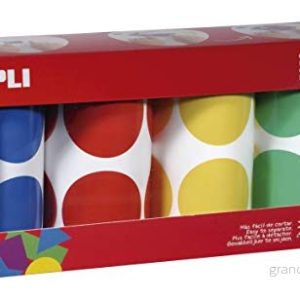 Apli Kids rund färgdekal, 4 rullar 45 mm gul, blå, röd och grön 8410782176343