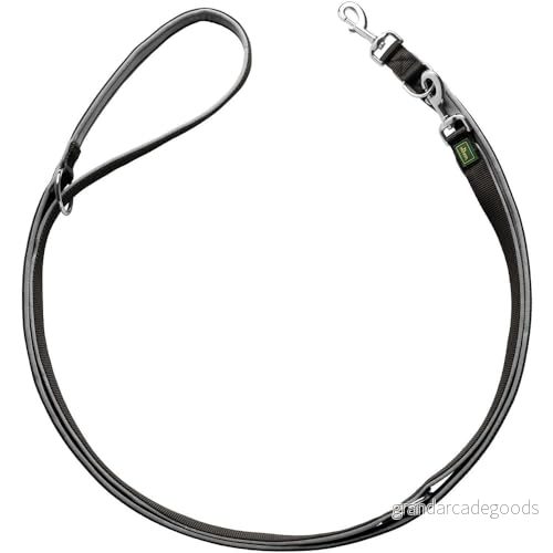 HUNTER NEOPREN Justerbar hundkoppel 1,0 x 200 cm, svart/grå 4016739654762