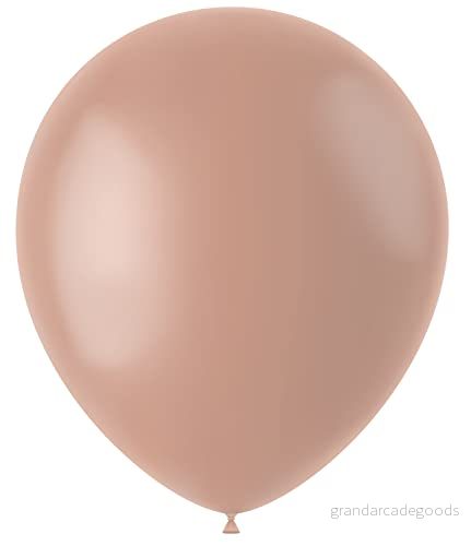 Folat 19637 ballonger vintage ros, 33 cm 13 tum, 50 stycken kaffe, brun, aprikos, latexballonger, helium för födelsedag, bröllop, babyparty, safari, djungelfestdekoration, rosa 8714572196376