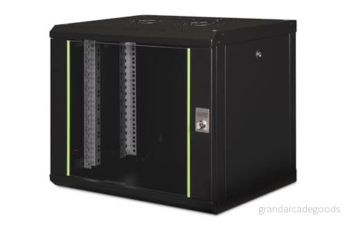 DIGITUS nätverksskåp 19 tum 9 U väggmontering 450 mm djup max. belastning 100 kg Unique series glasdörr svart 4016032257653