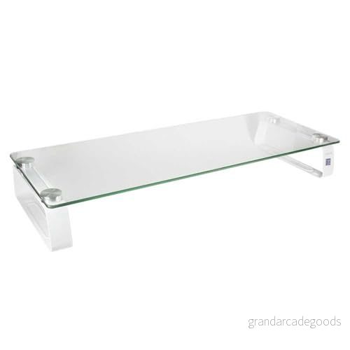 LogiLink BP0027 TV stativ tillbehör monitor höjare/bord gjord av glas (tjocklek: 5 mm) maximal belastning 20 kg 4052792042740