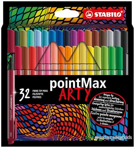 Fineliner STABILO pointMax ARTY 32 pack blandade färger 4006381581929